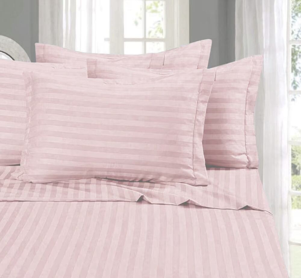 Cooling Stripped Pink Queen Sheet Set 4 Piece New In Package